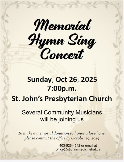 Memorial Hymnsing poster